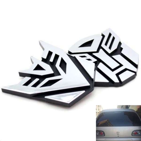 3D Logo Protector Autobot Transformers Emblem Märke Grafik De Silver Silver 8.5×8.5×0.5CM