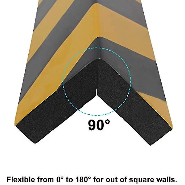Bilparkeringsbeskytter - 2 pakker Sort & Gul Skumhjørnebeskytter