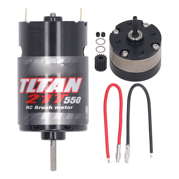 RC Borstad Motor med 1/3 Reduseringsgirkasse 550 Universal Borstad Motor for Elbil Lastebil Båt 21T