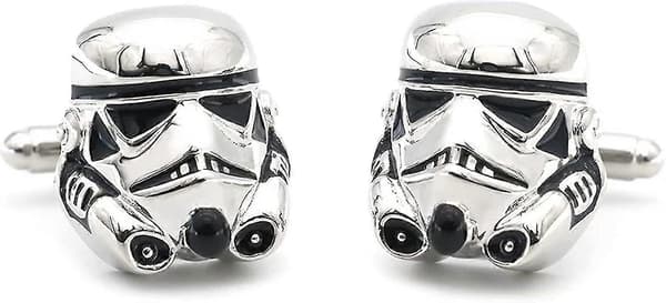 Star Wars Stormtrooper Herre Nyhed Sølv Zinklegering Manchetknapper + Gavepose_xush