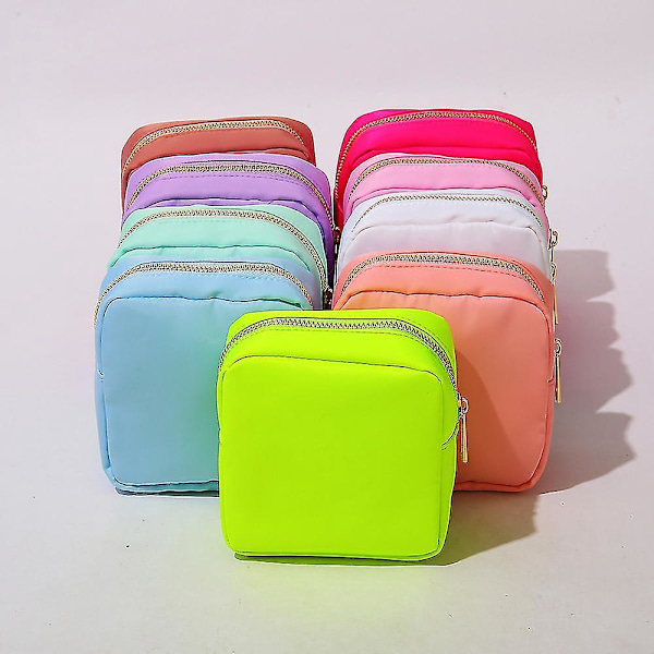 Personlig Kosmetik Taske i Nylon til Sommer med Bogstav-Patches