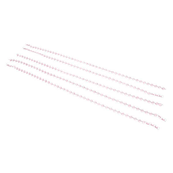 5 stk Akryl Krystallgirlander Sterk tilkobling Elegant multifunksjonell krystallperlegirlander for bryllupslysekroner Rosa