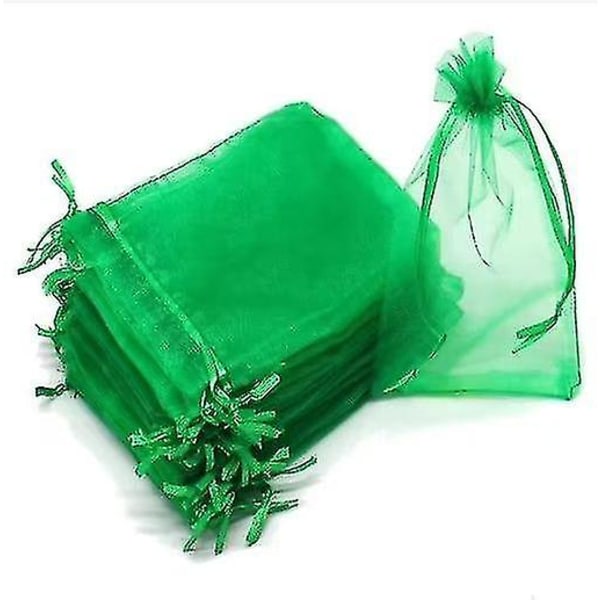 100 st Bunch Protection Bag 17x23cm Grape Fruit Organza Bag med Dragsko ger totalt skydd Gold 17*23CM