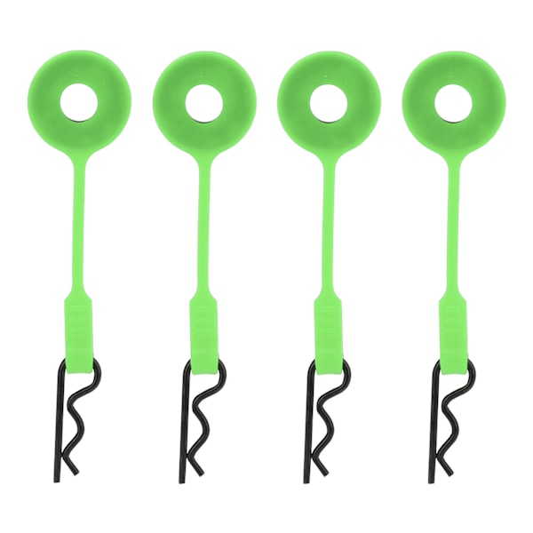 4 kpl RC-karossankiinnitteitä Pins RC-auton kori kiinnikkeet Pidikkeet Silikon Metalli Universaali 1/10 malli CarGreen