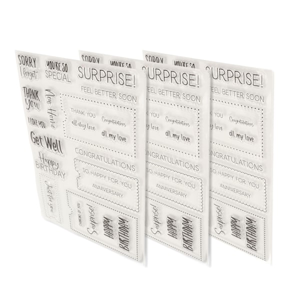 3 stk. klare stempler DIY Interessant Holdbar Gjenbrukbar TPR Materiale Transparent Utseende Preging Scrapbooking Verktøy