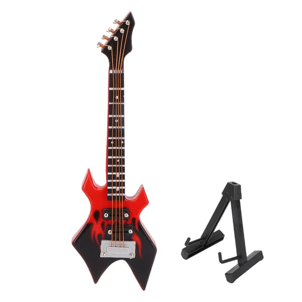 Basmodell Miniatyr träsimulering Gitarrmodell Musikinstrument OrnamentRöd