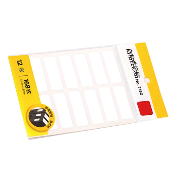 168 kpl Valkoisia itseliimautuvia tarroja 13x38 mm vahva tarttuvuus Kestäviä irrotettavia tyhjiä tarratarhoja toimitukseen Postiosoite