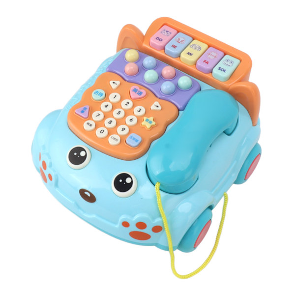 Babytelefon legetøj Tegneserie med musik Lys Børn Legetøjs Telefon Forælder Børn Interaktiv Uddannelse Kinesisk Engelsk Tosproget legetøj Blå