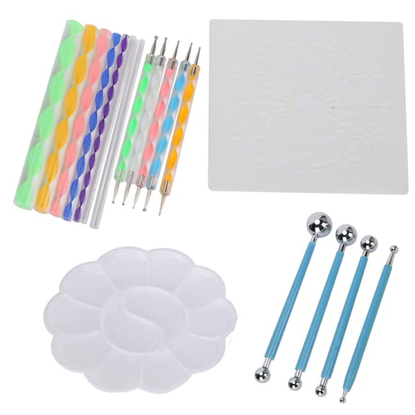 20 stk Mandala Dotting Tools Sett DIY Art Rock Dot Stencil Brett Maletilbehør