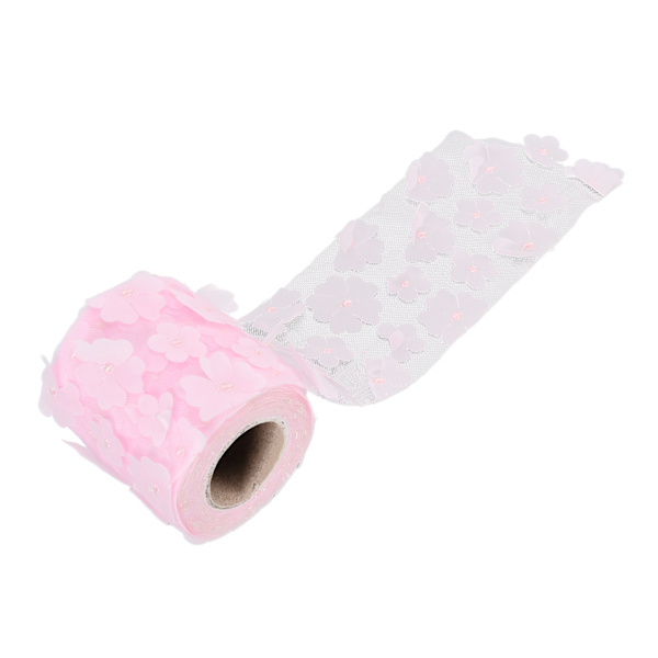 Blommor Tyllrullar 8cm 10yd Utsökt Ljus Vacker gör-det-själv flexibel bred applikation Tyllrullrulle TygRosa