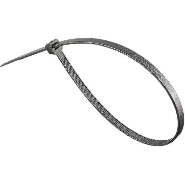 Långa silverkabelband - 100-pack (370 mm x 4,8 mm) - Premium nylonblixtlås