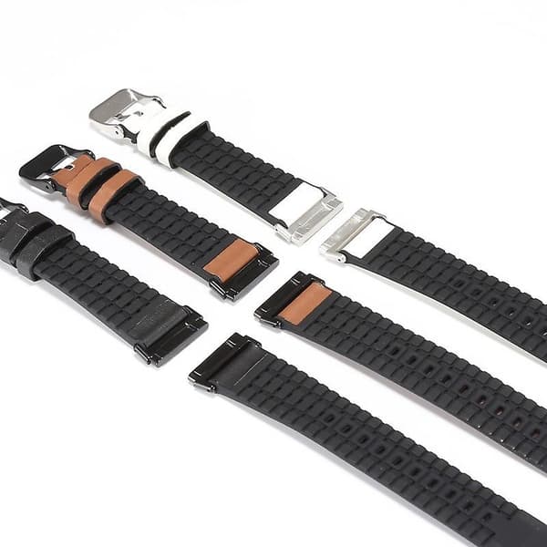 【NX】Brun Brun kompatibel med Fitbit Versa 3 Læder + Silikonerem