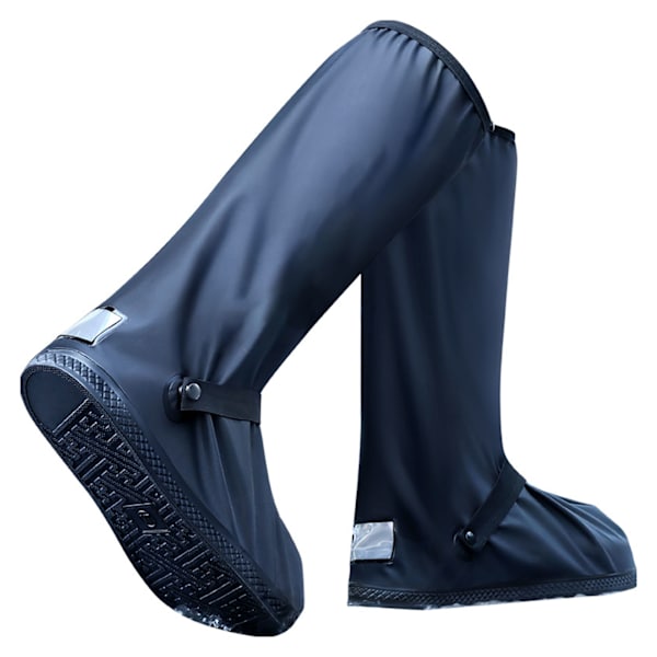 Regnstøvlebeskyttelse Anti-Slip Letvægts Gradientbogstaver Design PVC Vandafvisende Skocover med Reflektor 2XL (42-43)