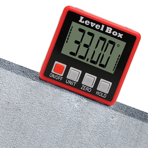 Digital display vinkelmätare mätverktyg Automatisk bakgrundsbelysning 4-knapp inbyggd magnet
