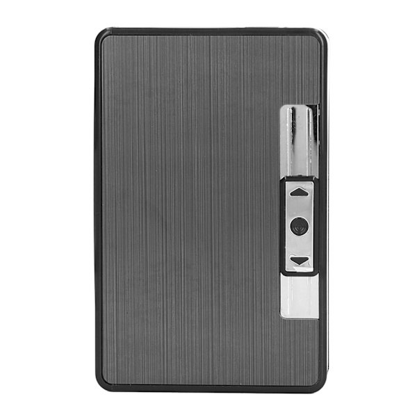 Cigarettfodral Medium USB Laddning Ritningsprocess Metallmaterial Polerad design Elektronisk cigarettfodral med tändare svart