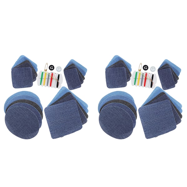 Denim skuren bit stryka på jeans Reparation Patch Armbåge Knä Kläder Patch Sytillbehör
