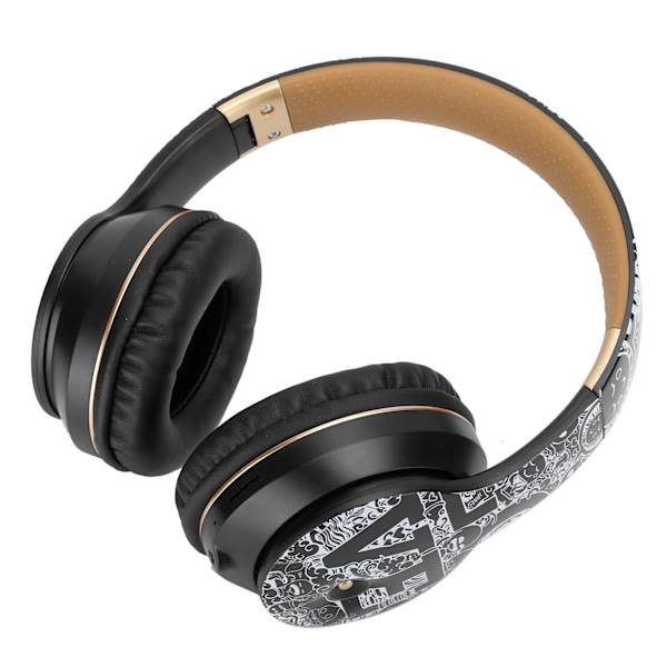 Langattomat Bluetooth-kuulokkeet BT5.0 Melunvaimennus Stereo Musiikki Kokoontaitettavat Urheilukuulokkeet Musta Kulta