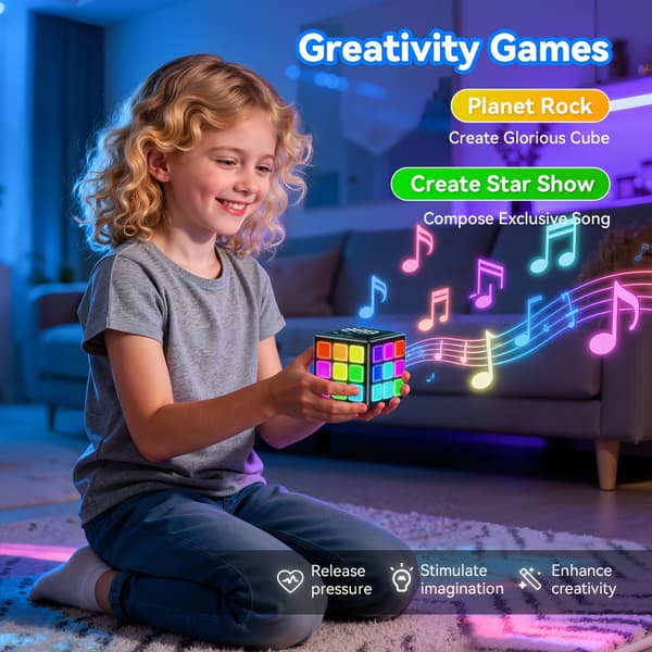 【NX】Rechargeable Handheld Game Console Compatible with Improves Brain Capacity and Memory; Stylish Children's Toy (Black). Black