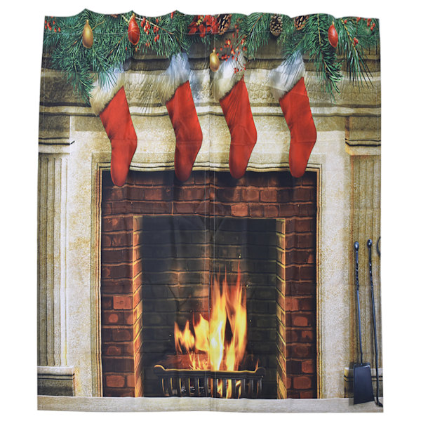 Julgardiner Klassisk Design Tryck Xmas Traditionell Vintersäsong Tema Fönstergardiner för sovrum Vardagsrum150x166cm Jul 21