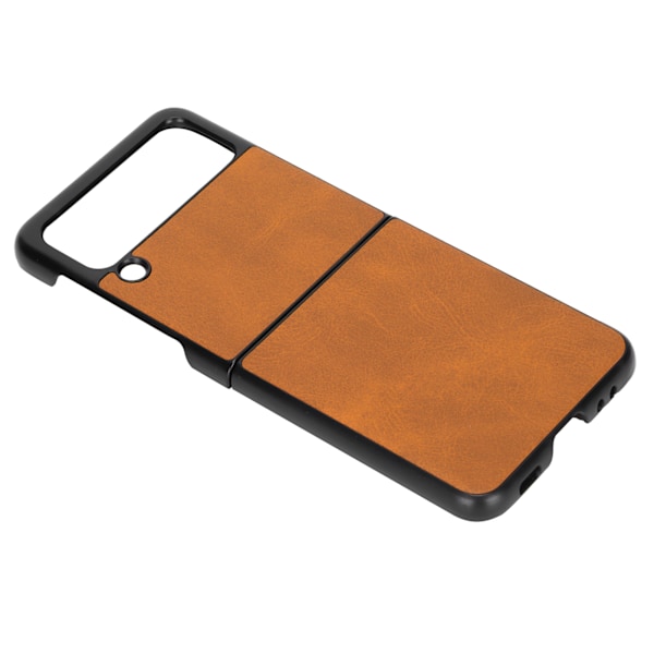 Hårt läderfodral för Samsung Galaxy Z Flip 3 Mobiltelefon Stötsäkert Anti Scratch CoverBrown