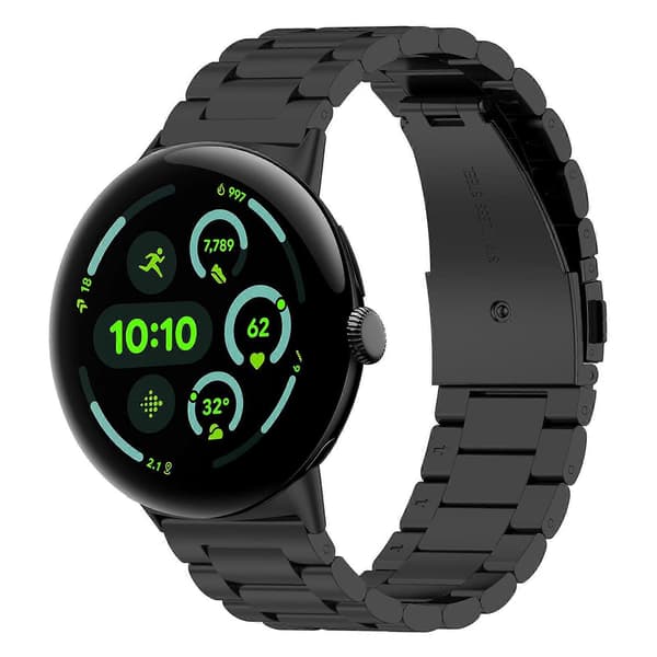 【NX】xDfind Three Beads Quick Release Metal Watch Strap Sort Black For Google Pixel Watch 3 45mm