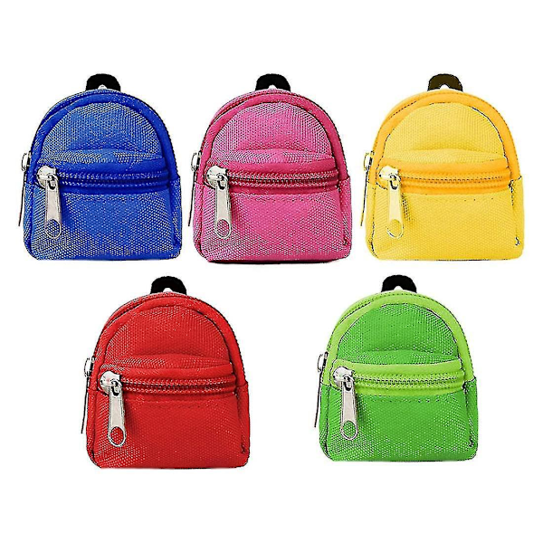 Mini Doll Backpack Set - 5 Cute Zipper Bags for 15-30cm Dolls