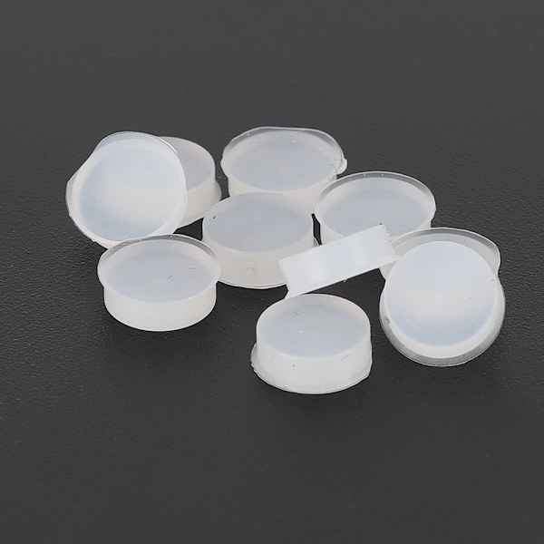 10 stk gummifløjtehullplugger Erstatningssett Musikinstrumenttilbehør 7x2,5mm Transparent CF99