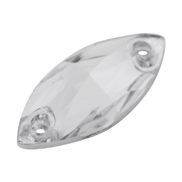 200 st/förpackning Flatback Akryl Resin sömnad Glänsande kristall med hål hantverkstillbehör (#4)