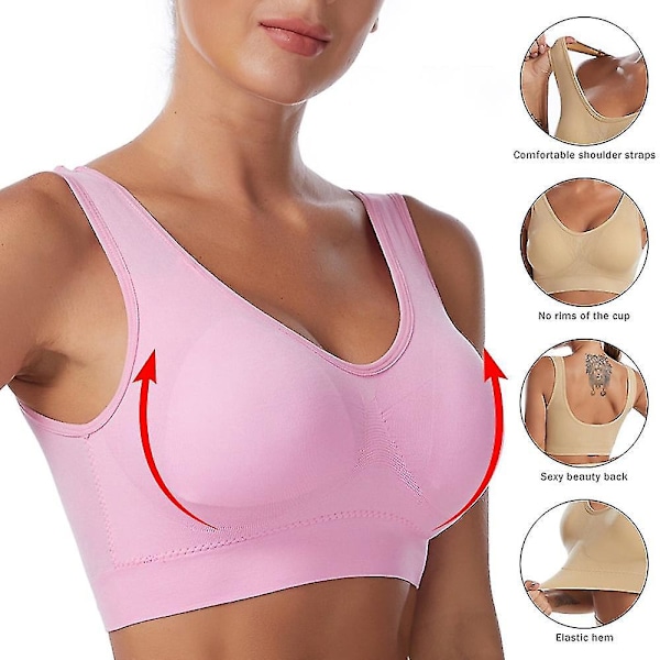 Iskun kestävä urheiluliivi naisille | Kevyt tuki, irrotettavat pehmusteet | Jooga, kuntoilu, salitreeni | Hengittävä nylon ja spandex | 10 väriä | S-4XL, Beige