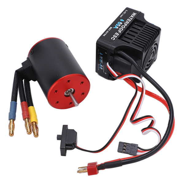 RC 3650 4300kv Motor 60A ESC Combo Borstlös Vattentät Kit med 4mm Bananplugg för 1/8 1/10 RC Bil