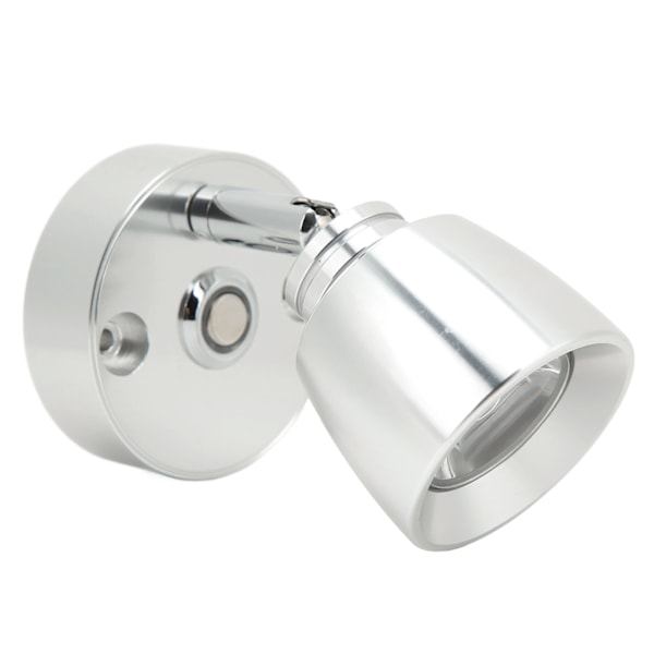 RV LED-leselys Trykknapp-dimming USB-port Veggfeste Innredningslys for Bobil Campingvogn Båt Sølv Nøytral Hvit