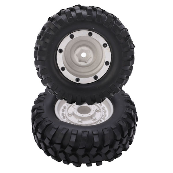 2 kpl 1,9 tuuman metallivanteet navat ja 96 mm kumirenkaat setti Tamiya CC01 D90 RC-autolle Hopea