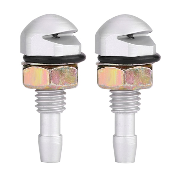 2st Universal Aluminiumlegering Bil Auto Front Vindruta Spruta Spolarmunstycke Silver