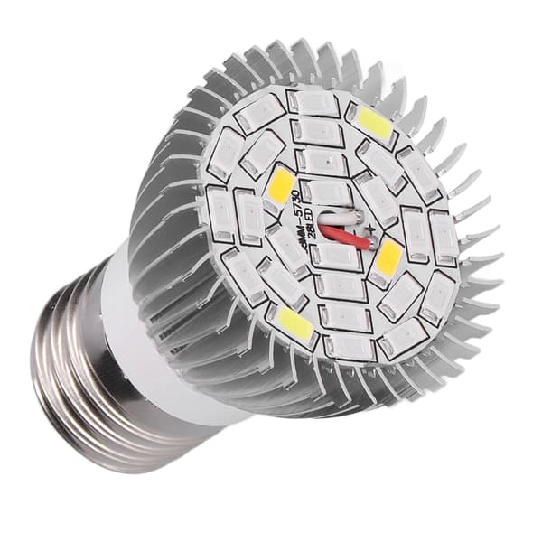 LED Grow Light Bulb Full Spectrum 28 LED E27 Socket Plant Light Bulb Kompatibel med inomhusväxter
