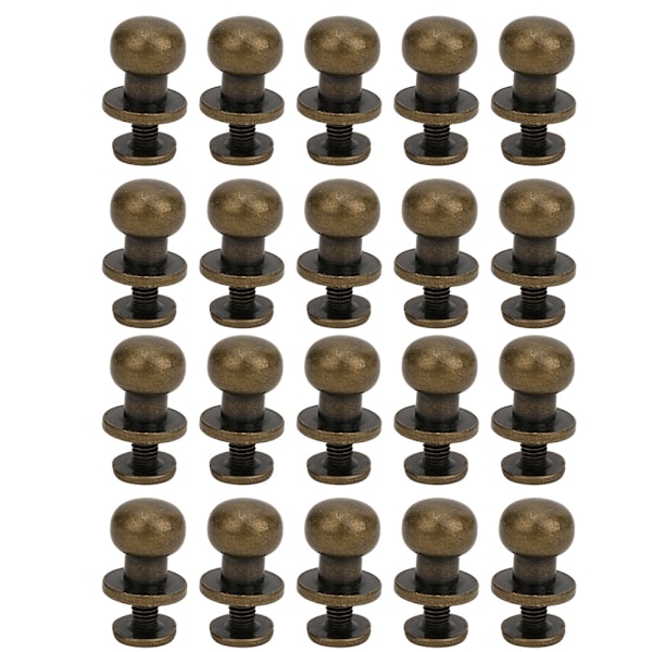 20ST 9 x 8 mm gør-det-selv kobbernitter med rundt hoved Nippel Nagelpose Sko Tilbehør til læder Bronze 9 x 8 mm