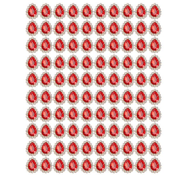 100 kpl 10 mm DIY ommeltavat pisaranmuotoiset strassit Flatback Crystal jalokivet vaatteille Asusteet Mekko