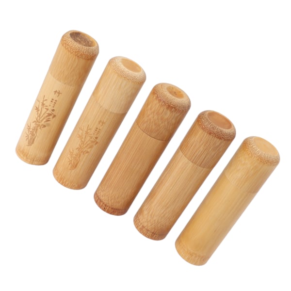 5 stk. 12 cm Lange Rejse Bambus Teboks Teopbevaring Beholder Glas til Kaffe Bønner Nødder 2 stk. Bambus Type 3 stk. Blankt Type