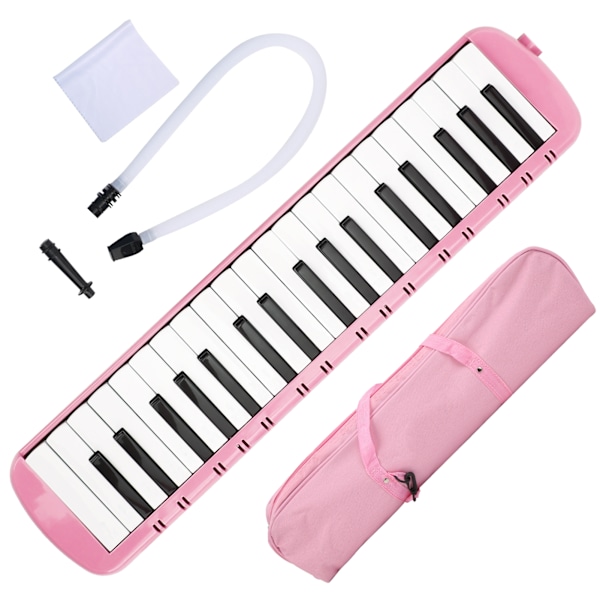 Melodica 37 tangenter Keyboard Blåsmusikinstrument för nybörjare professionell träning Rosa