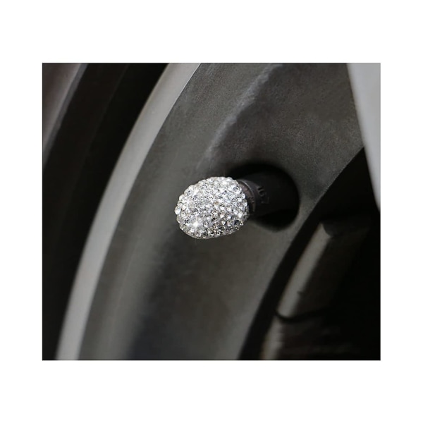 4st Diamantkristall Rhinestone Bling-däck Hjulventilkåpor Damm Universal Bilar Suvs Cyklar Motorcyklar Lastbilar