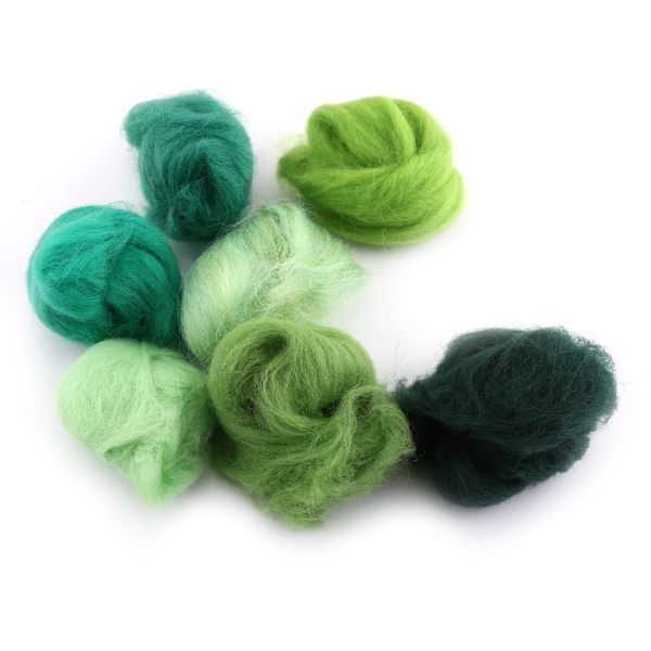36 färger ullfiberfärgad roving för nålfiltning Hand spinning set