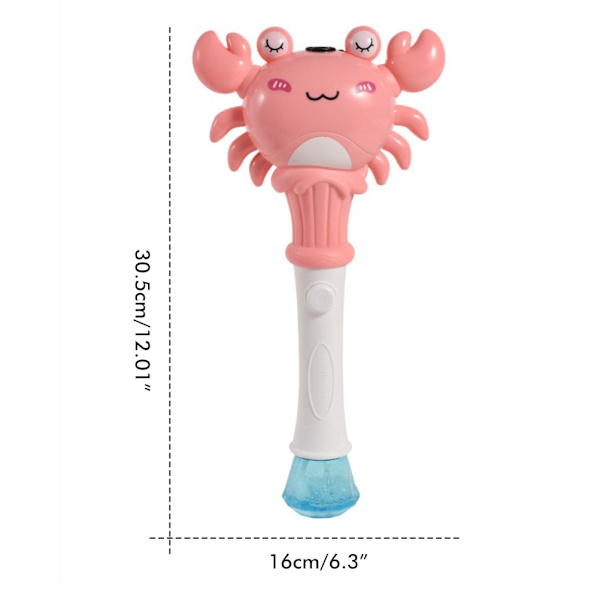 Bubbelstav Cartoon Krabba Musikbubbelblåsare med Ljus Handhållen Automatisk Bubbelmaskin Festfavoriter Presenter till Barn Flickor Pojkar