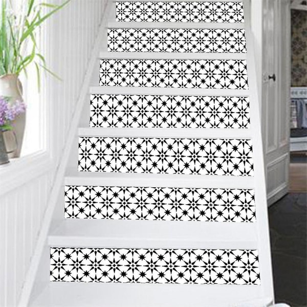6stk Trapp Trapp Riser Floor Sticker Diy Wall Decal Fashion Stairs Decal