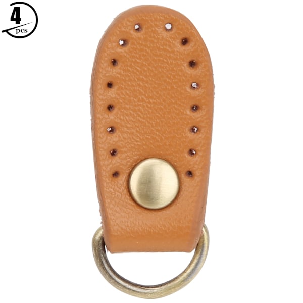 4st Väska Spänne Ko Split Läder DIY Handgjord Sewing Craft Handväska med Brons Beslag (Brun Gul)