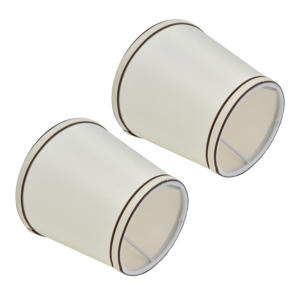 2 stk stoff lampeskjerm europeisk stil lampeskjerm for E14 skrue bordlampe lysekrone vegglampe beige