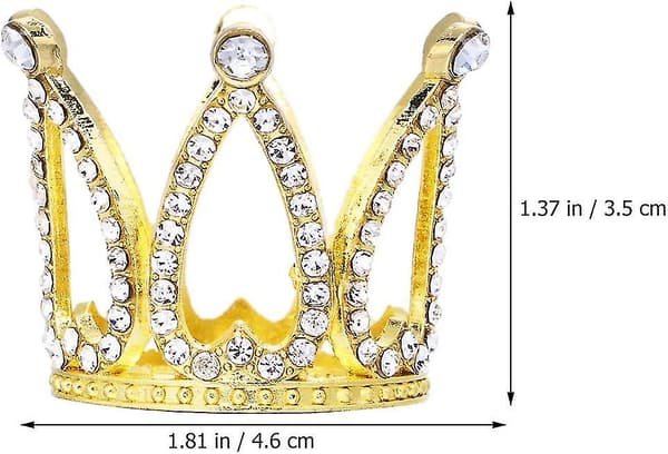 st crown cake decorations, birthday, wedding cake, mini crown ornaments (gold)