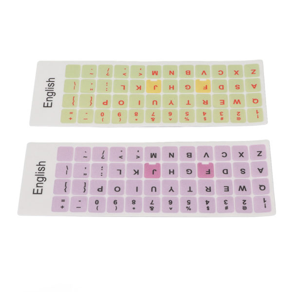 2st Tangentbordsdekaler Färgglada engelska språk Dammtät Vattentät beläggning PVC-material Dator Keycaps Stickers D