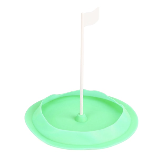 Golf Putting Hole Cup Silikon øvre kant Golf Treningsverktøy med plastflagg for innendørs utendørs grønn