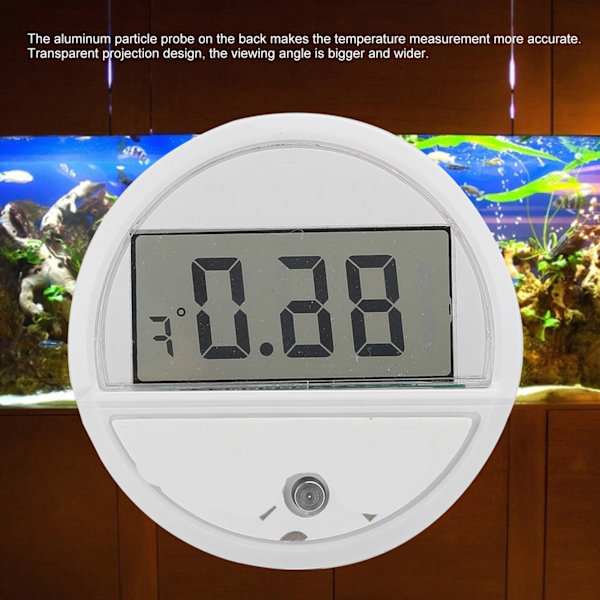 Fisktanktermometer Extern LED-akvarium Högprecisionstemperaturmätare Sänder solenergi digital display