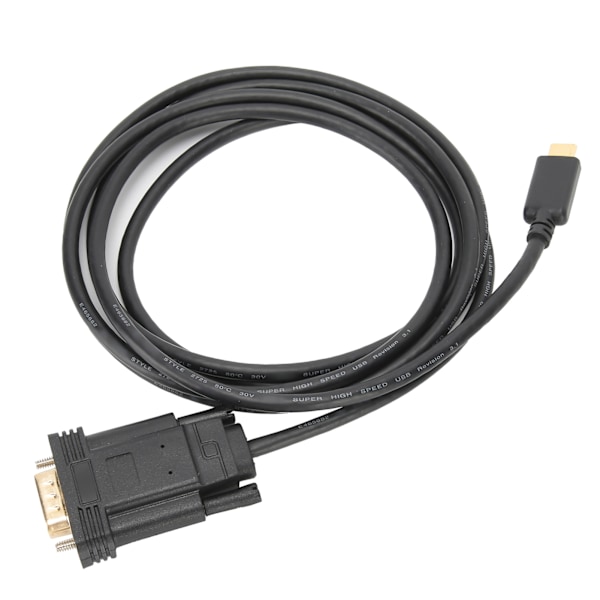A0105 USB 3.1 TypeC - VGA Urosadapterikaapeli 1,8 m Johto Tietokonetarvike Musta