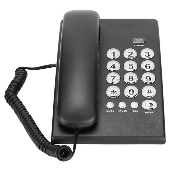 KXT504 enkel trådad sladdtelefon Multifunktionsskrivbordstelefon med stora knappar för hemmakontorshotell (svart)